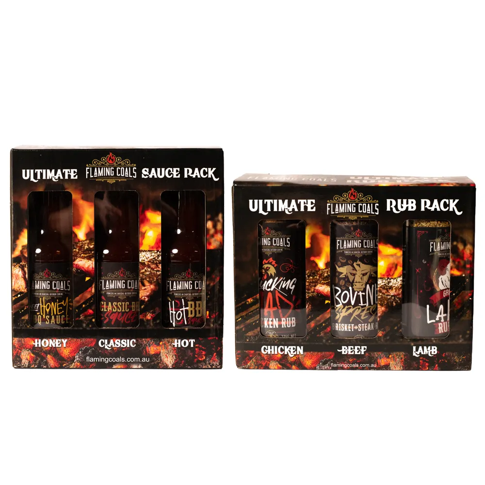 Flaming Coals Rubs and Sauces Combo Pack – Giftbox Set