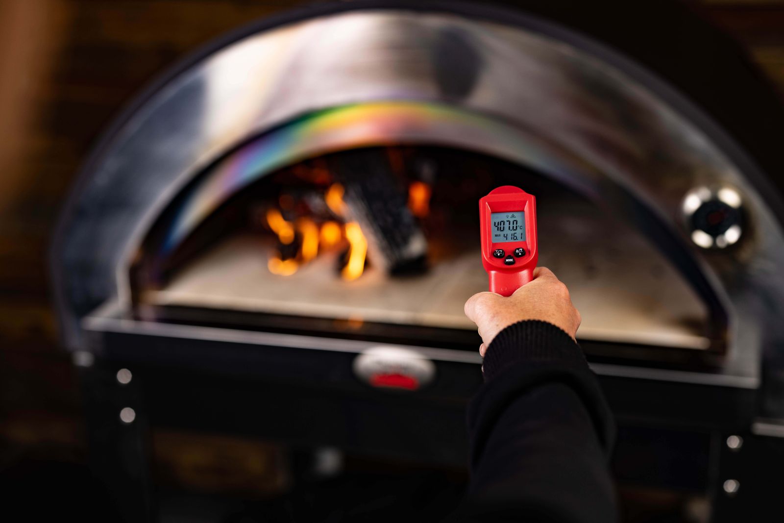 This image shows the Premium Pizza Oven and Infrared Thermometer.