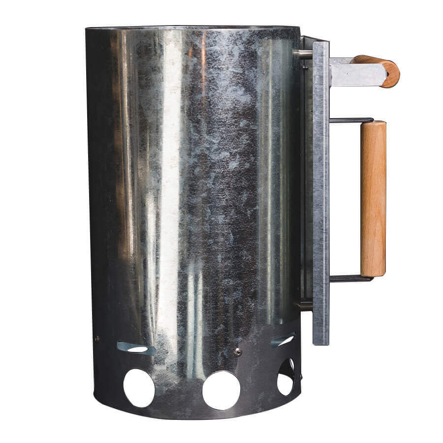 This image shows a Mega Size 9L Charcoal Fire Starter Chimney - Flaming Coals