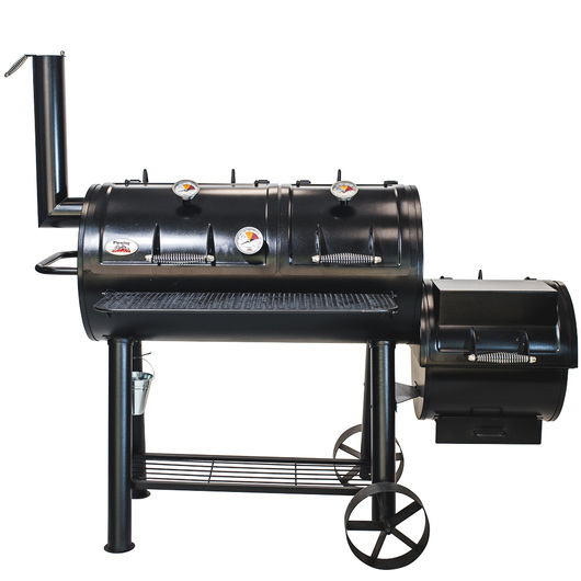 This image shows the Flaming Coals Offset Smoker BBQ