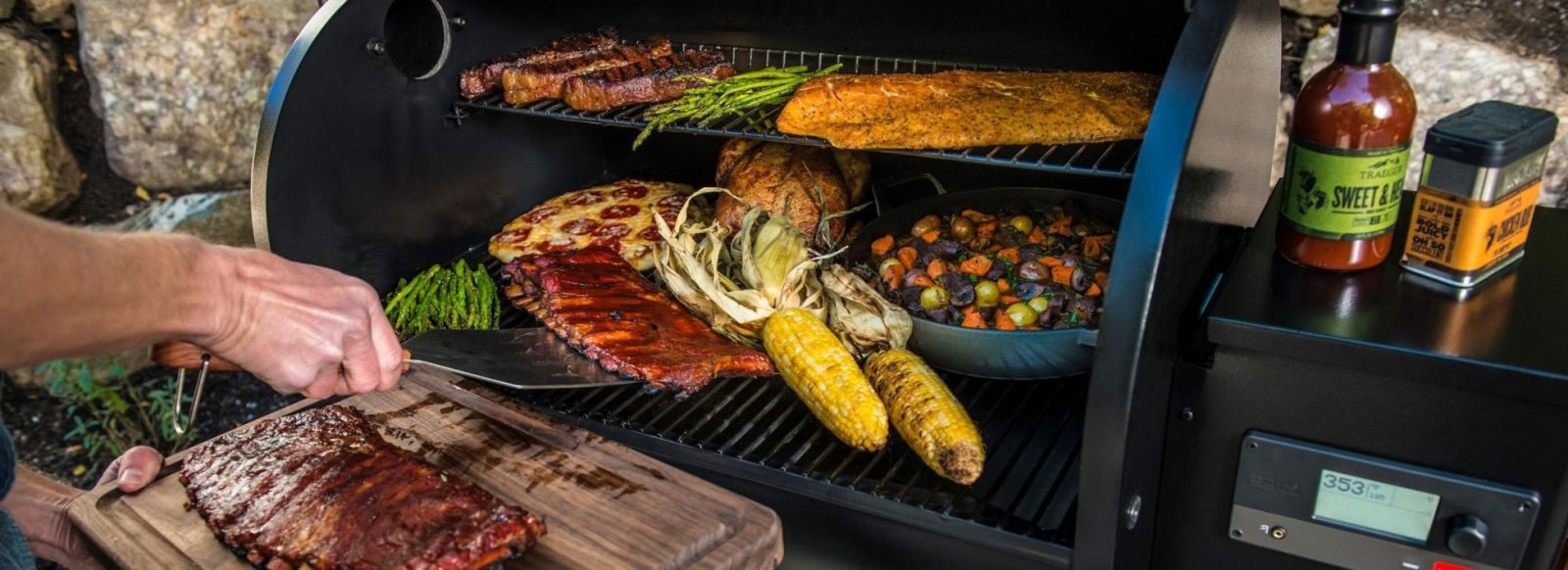 This photo shows grilling on a Traeger 575 Pro Grill. (Photo by Traeger)