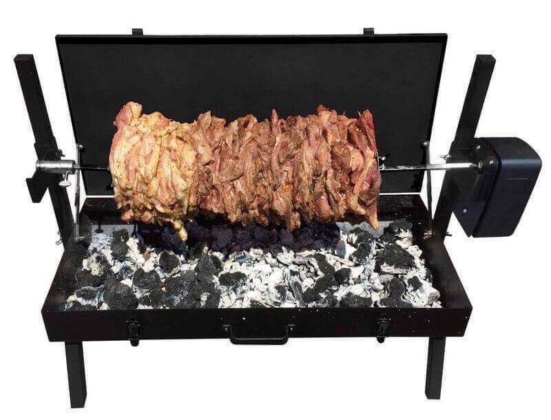 This image shows gyros cooked on Mini Spit Roaster