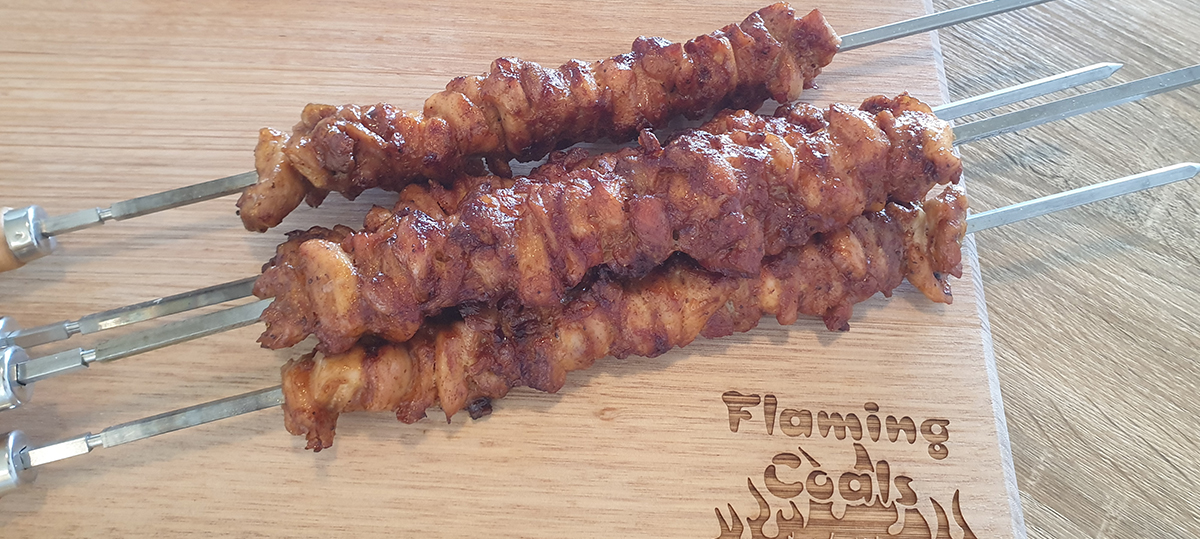 This image shows Chicken Kebab on Skewers