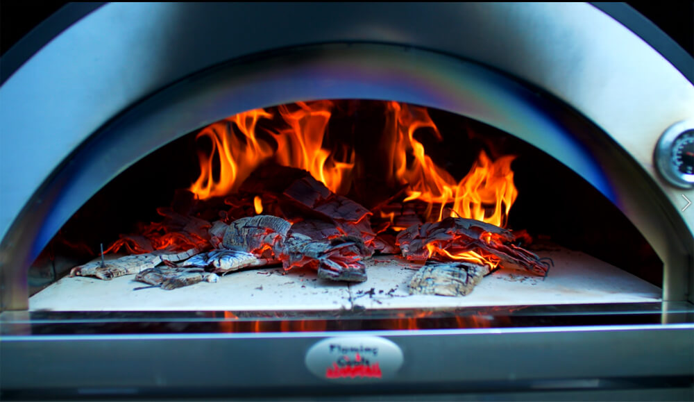 This image shows wood fired pizza oven