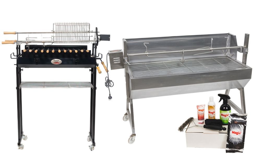 Deluxe Cyprus Spit, Spartan Spit Roaster and BBQ Cleaning Kit 