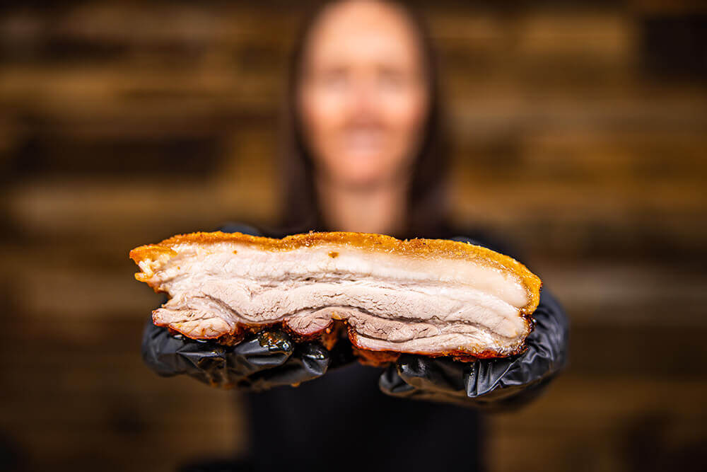 This image shows sliced pork belly 