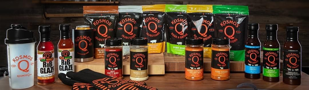 This image shows the range of cosmos Q rubs and sauces available for sale in Australia 
