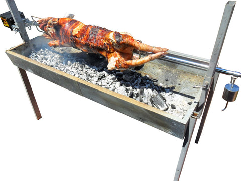 Spit Rotisserie Motor turning a whole pig