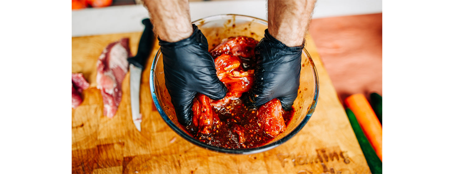 This image shows strips pork on the bowl