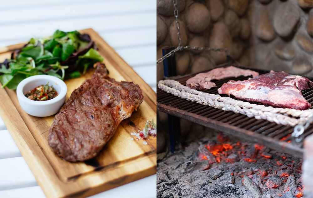 This image shows meat cooked on Grill