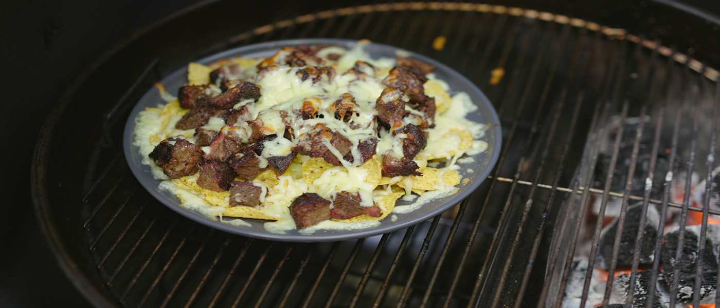 This image shows beef nachos on SNS Kettle 