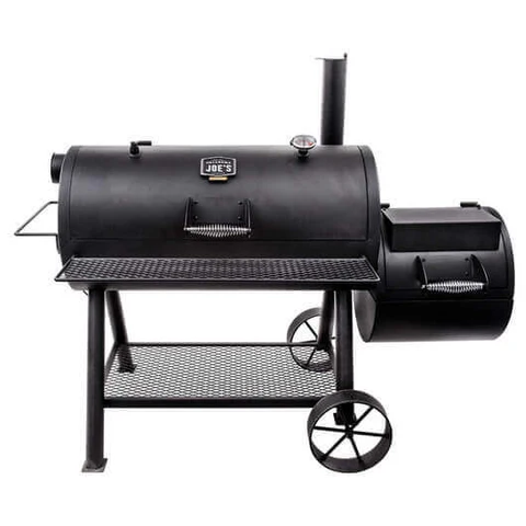 This photo shows a Longhorn Reverse Flow Offset Smoker