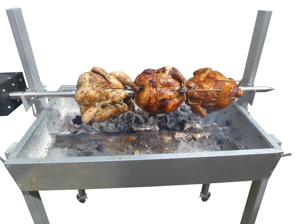 This photo shows a Whole Chicken on a Spit Roaster