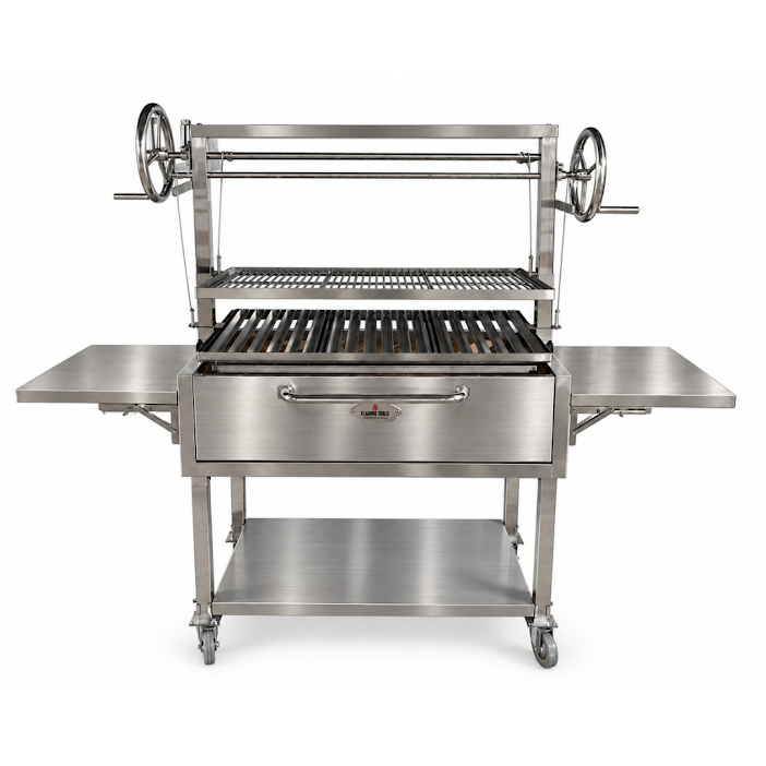 Twin Wheel Parrilla Argentinian BBQ Grill - Stainless Steel