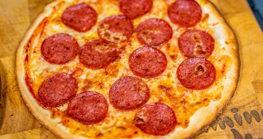 This image shows a Pepperoni Pizza