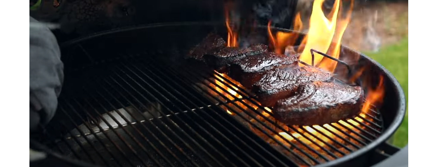 This image shows picanha steak cooked on kettle girl