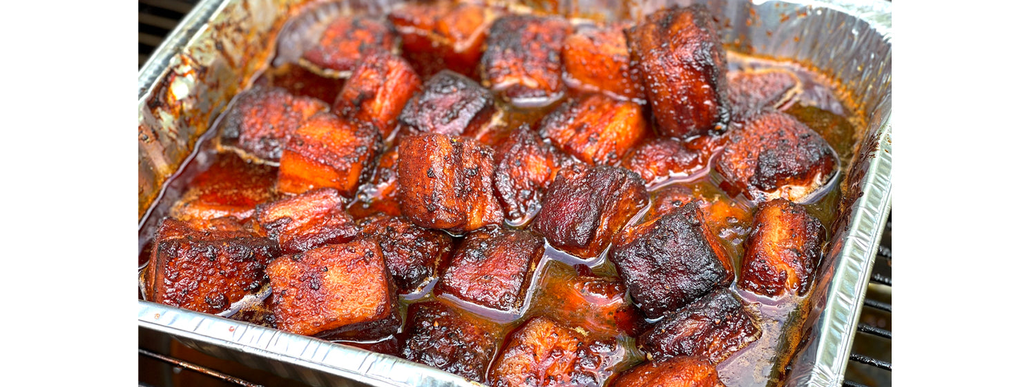 This image shows a pork belly brisket ends