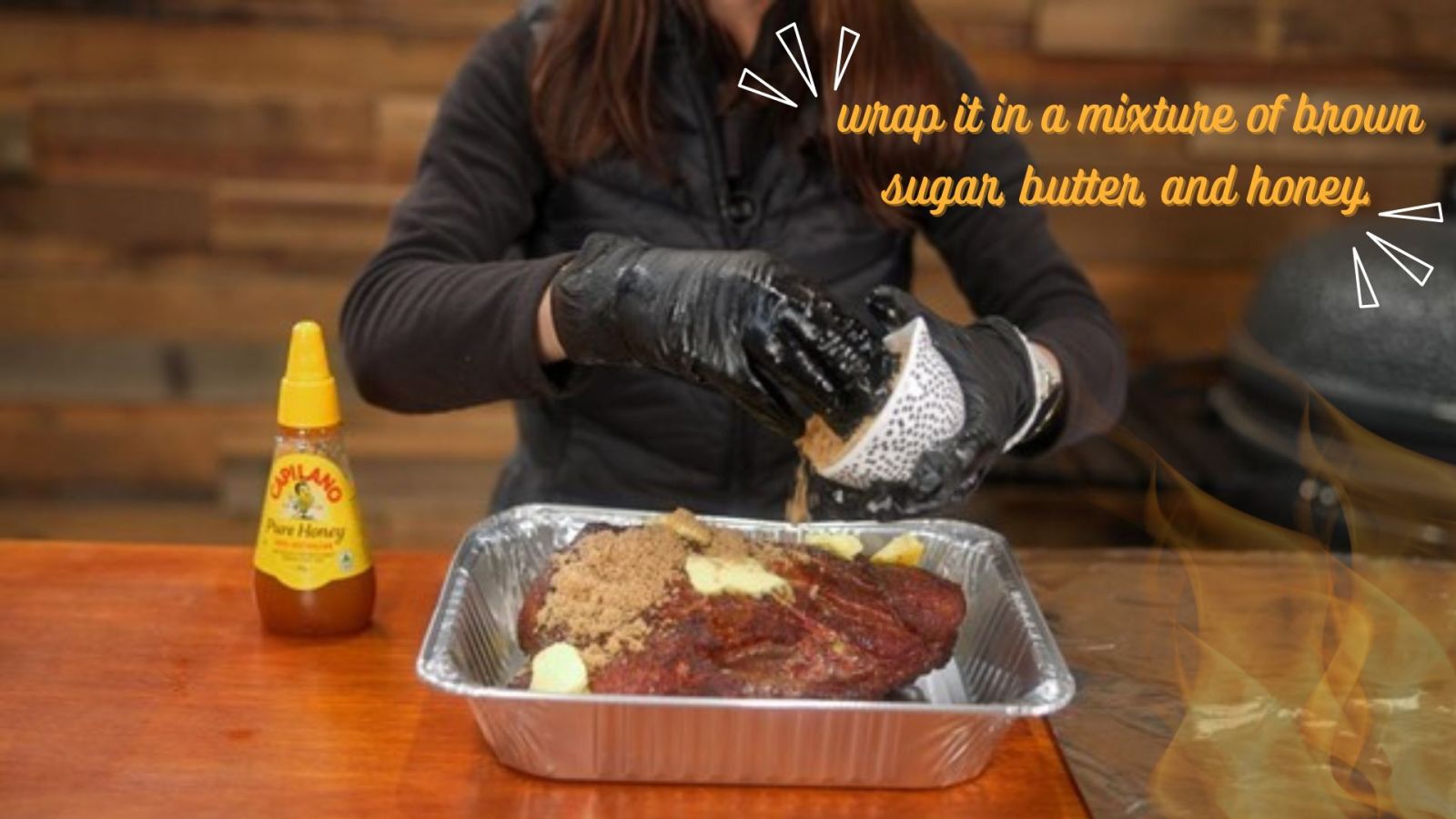 This_image_shows_adding_sugar_butter_and_honey_to_the_pork_butt