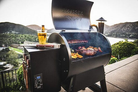 This_image_shows_pork_ribs_on_traeger_pellet_grill