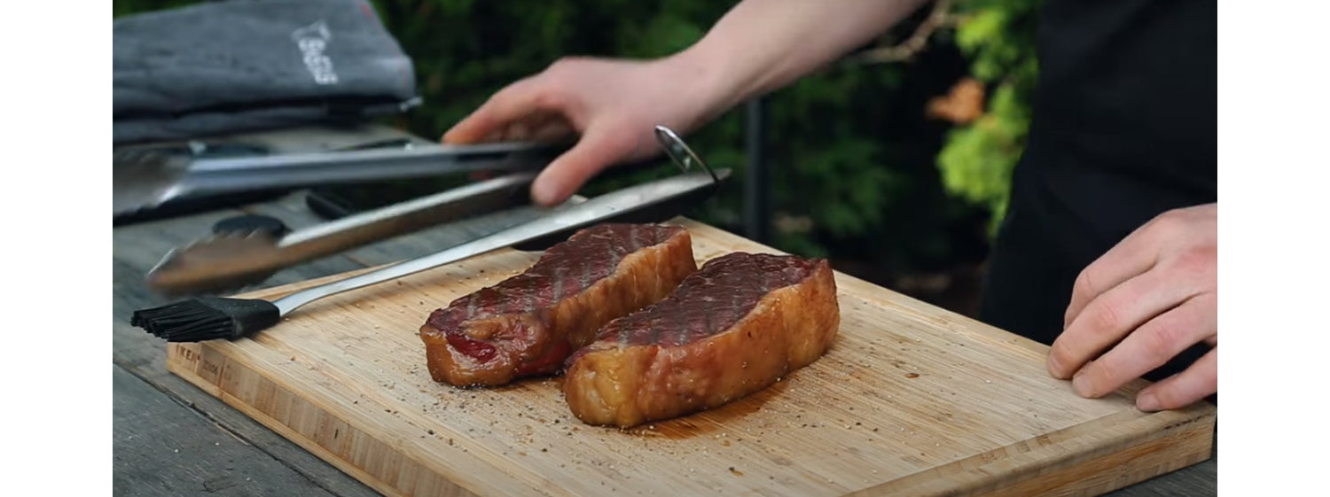 This image shows two pieces of New York Steak