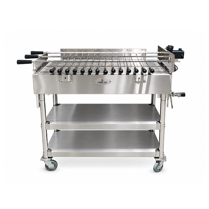 Cyprus Spit Roaster – 3 Skewer Stainless Steel with Firebricks