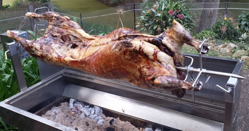 Image of a typical lamb on a spit 