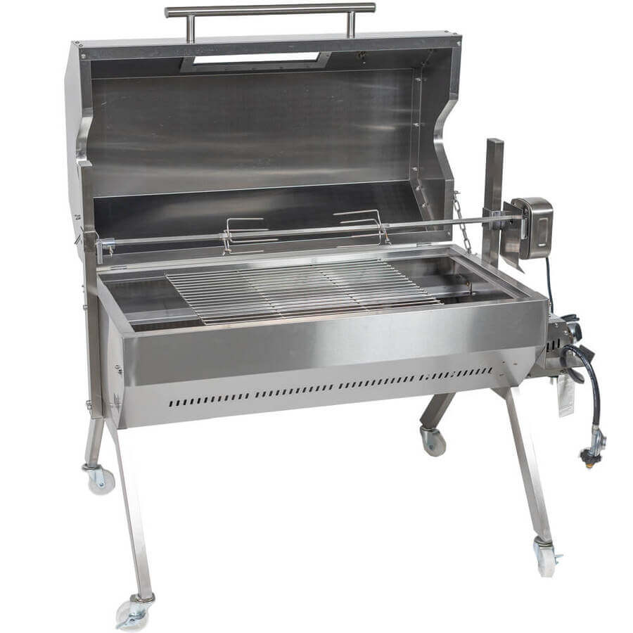 This photo shows a Dual Fuel Spit Roaster 1000mm | Flaming Coals