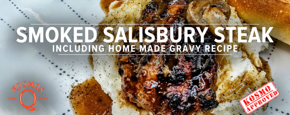 This photo shows a Smoked Salisbury Steak