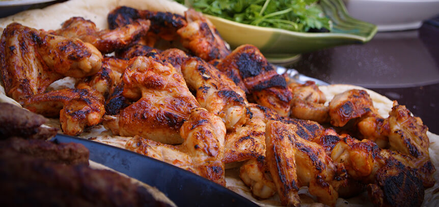 This image shows smoked chicken wings