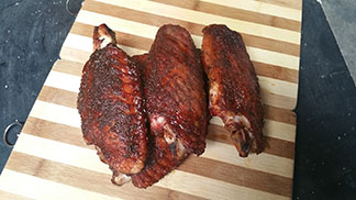 This image shows some smoked turkey Wings