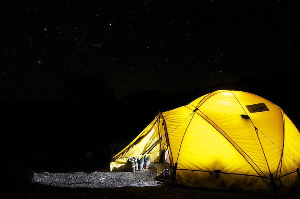 This image shows shows a tent for camping