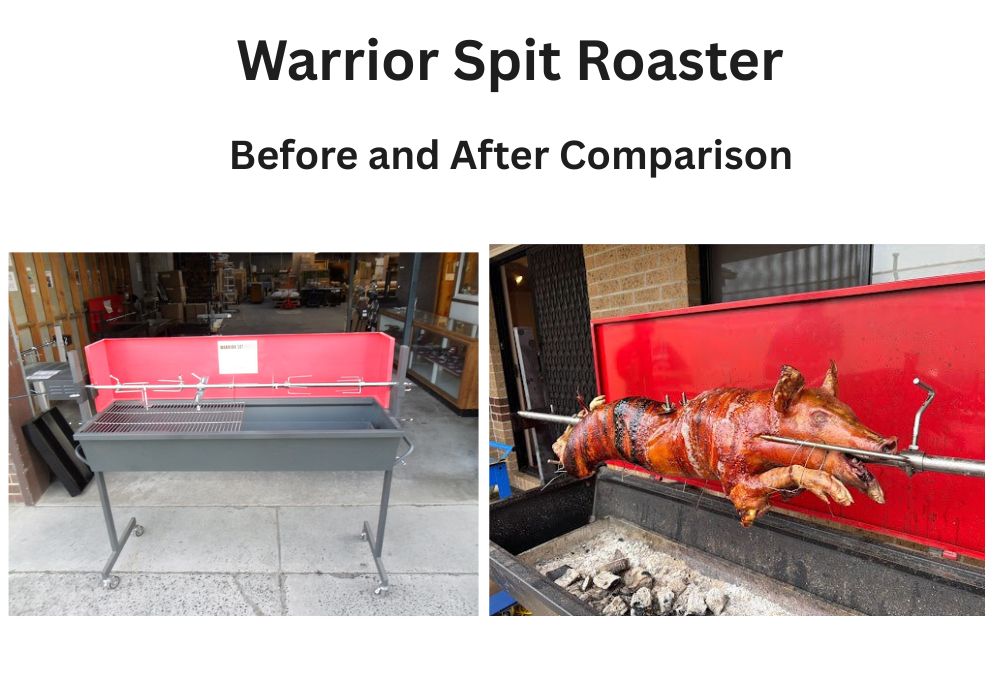 Warrior Spit Roaster before and after comparison
