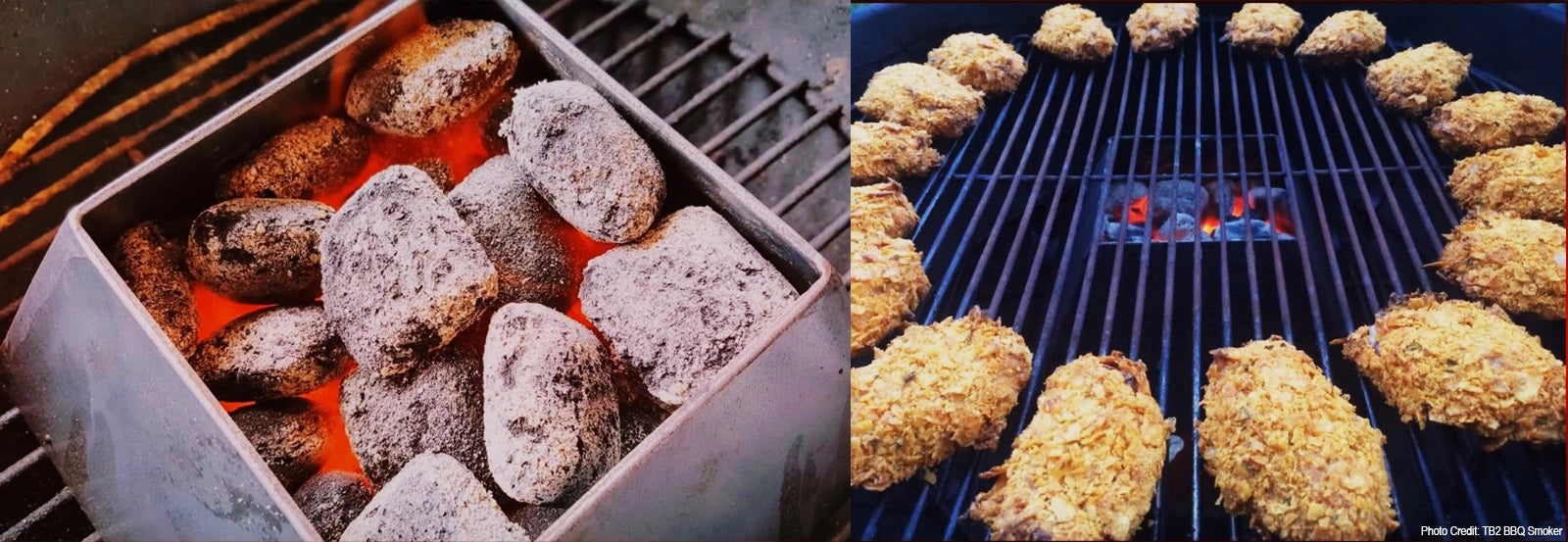 this image shows a Kettle Kone in a Weber kettle that creates a vortex while cooking