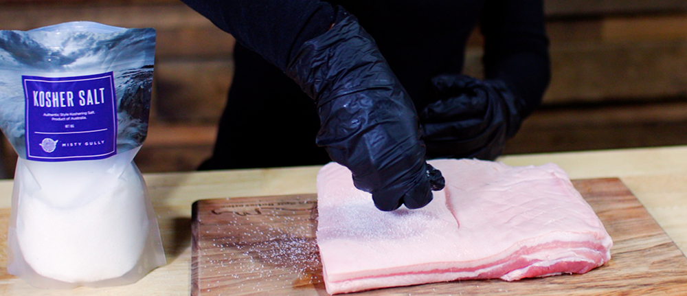 This image shows Kosher Salt by Misty Gully and Pork Belly