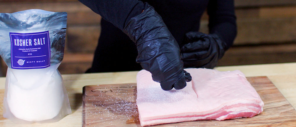 This image shows Kosher Salt by Misty Gully and Pork Belly