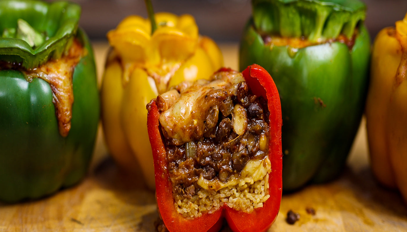 This image shows beef chili capsicum