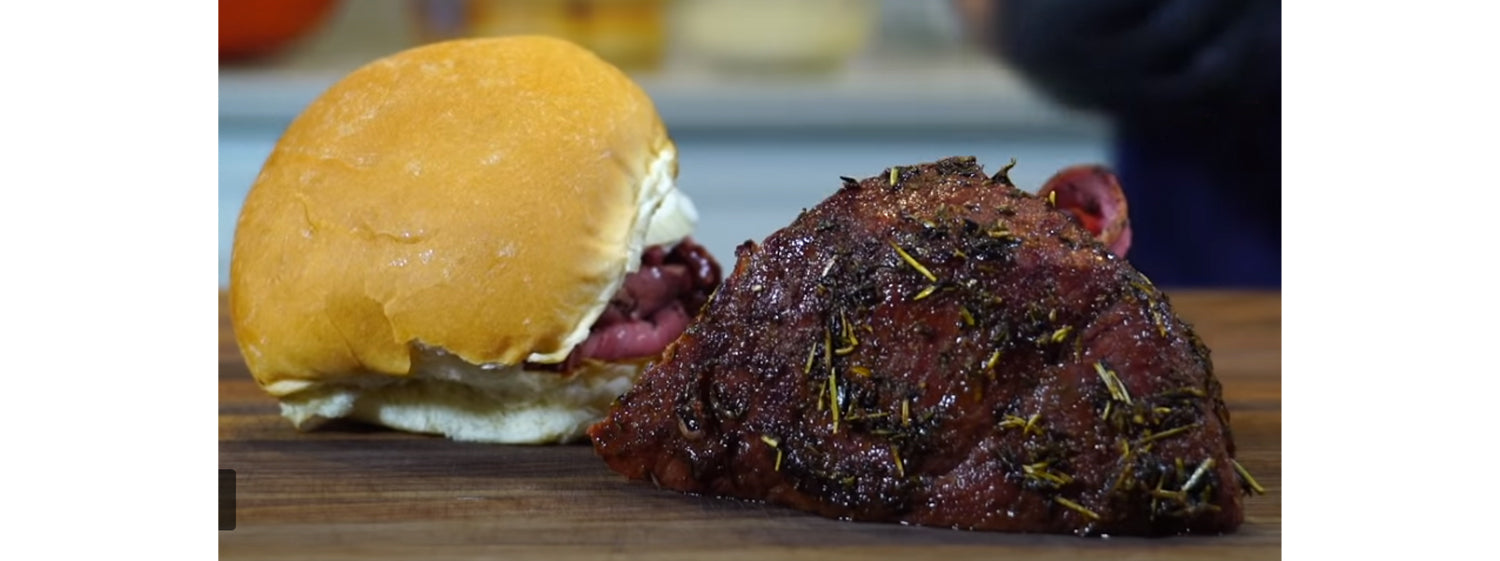 This image shows a beef roast. Served
