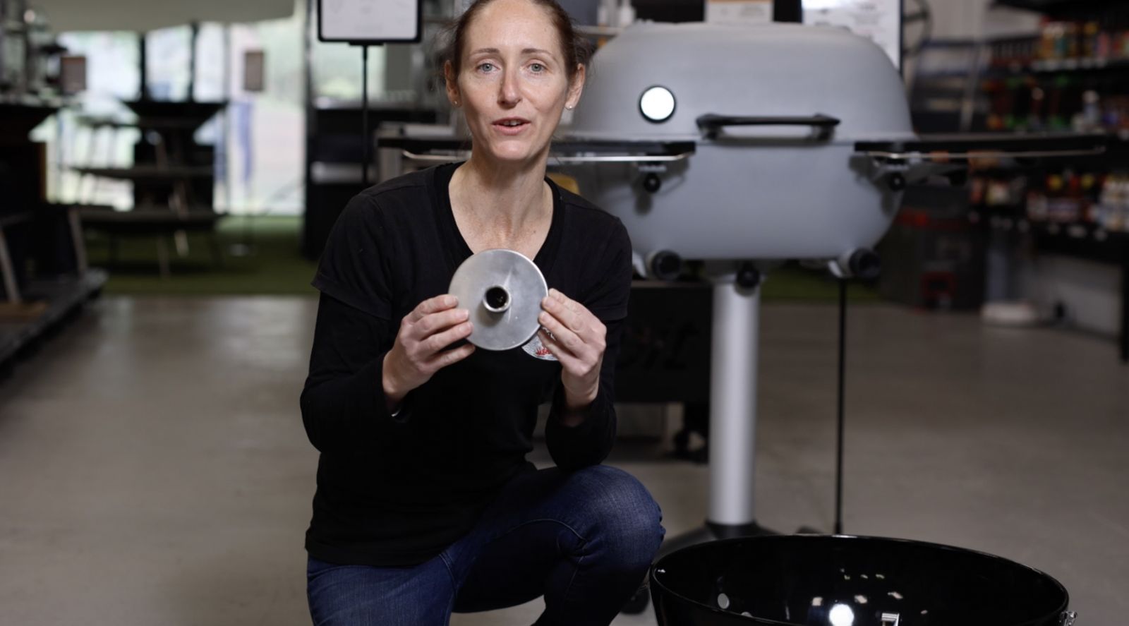 This image shows Rhiannon holding the tempmaster pro