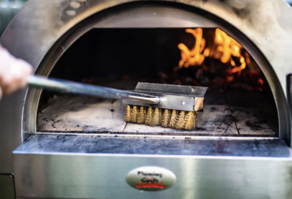 This image shows a Flaming Coals Stainless Steel Pizza Oven Brush