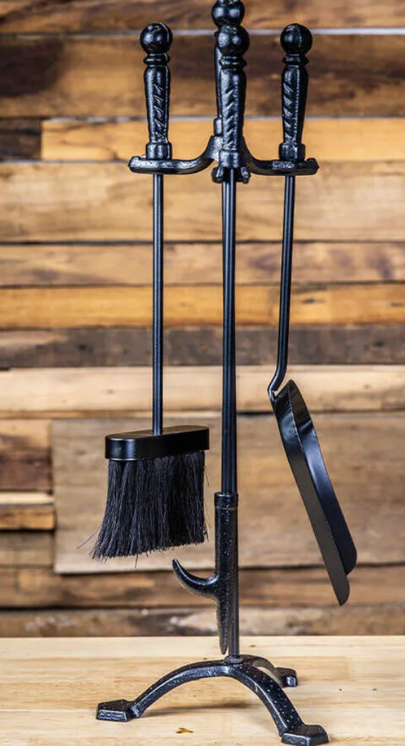 3 Piece Firetool Set with Stand