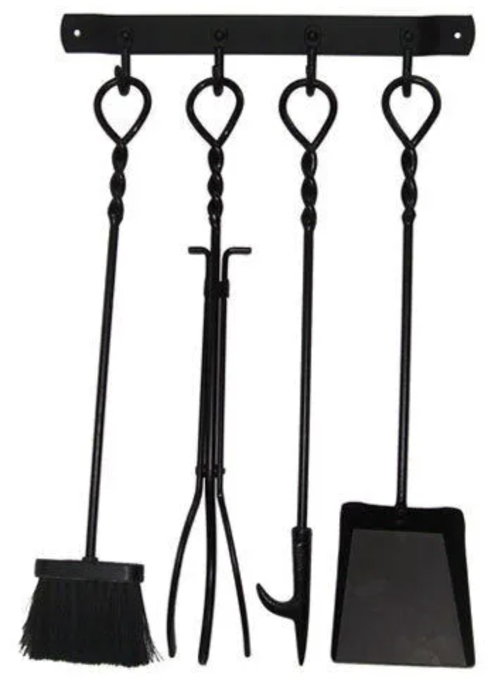 Closer look at the 4 Piece Wall Mount Fireplace Tools with Wall Plate