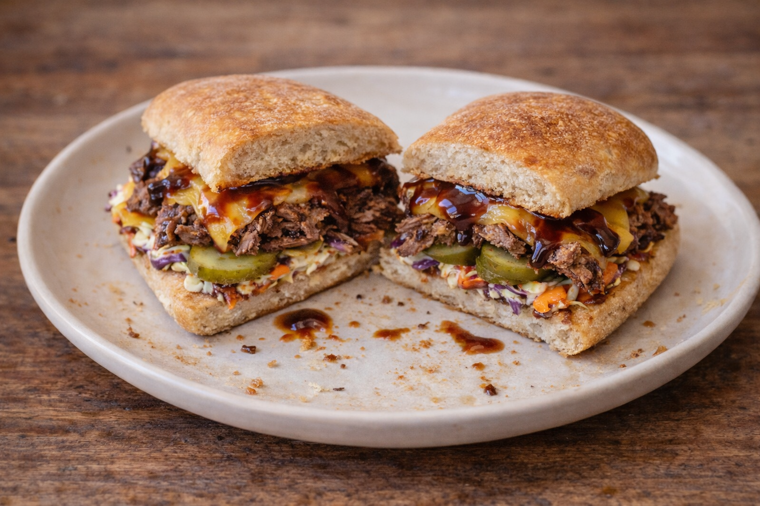 Sandwich with leftover lamb