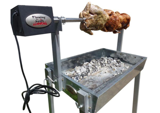 picture of Chickens on a spit roast