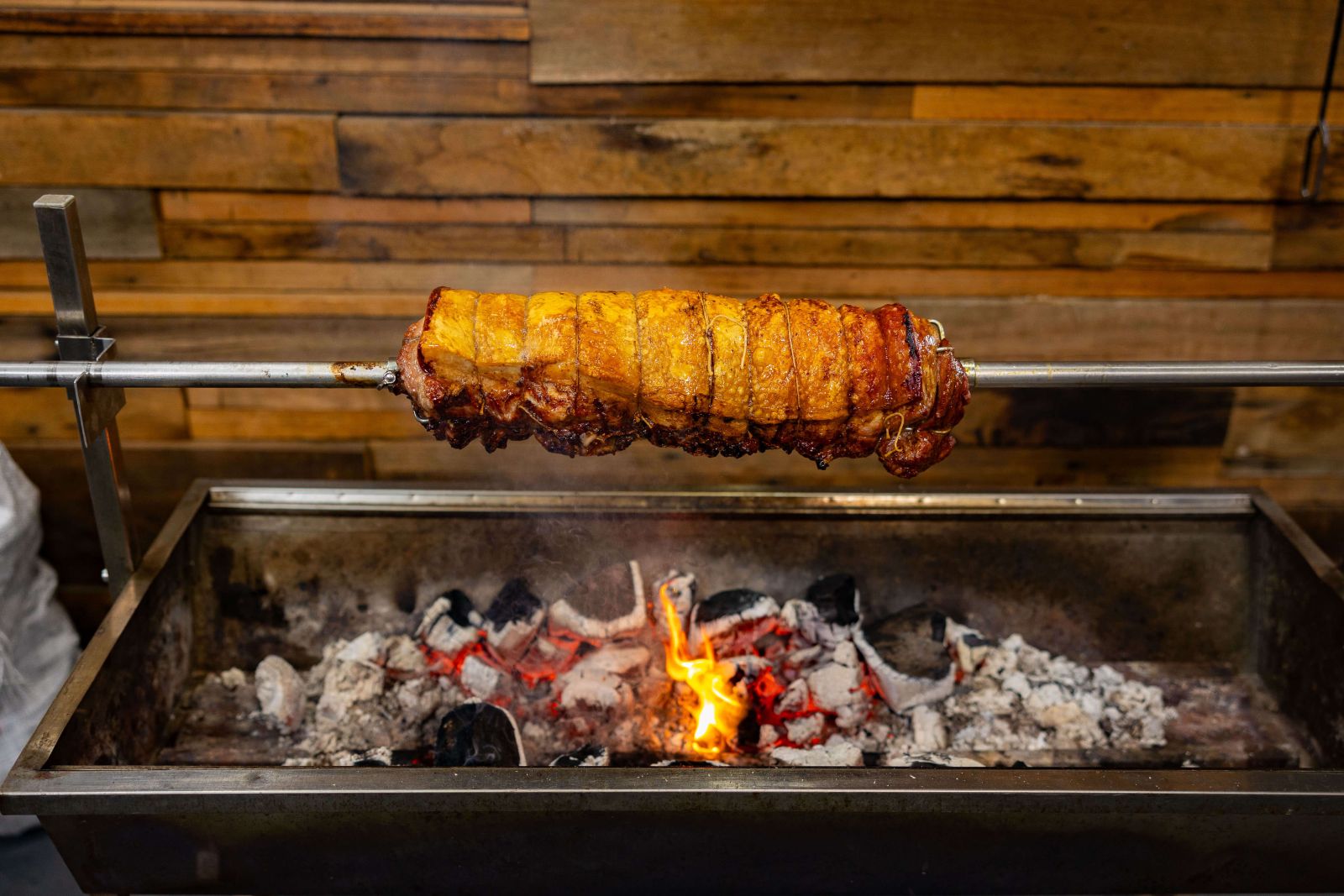 Mouthering Porchetta with golden crispy skin