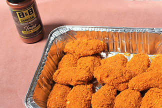 Place Crumbed Chicken in Foil Tray
