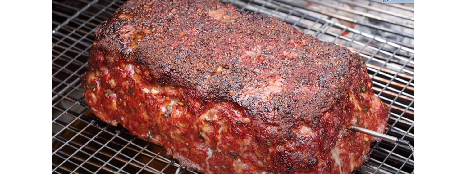 This image shows smoked meatloaf on SNS kettle