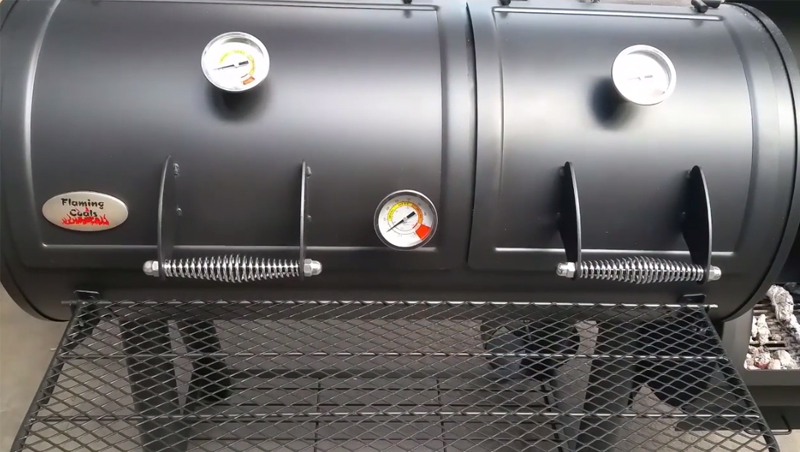 This is a picture of the offset smoker from front on