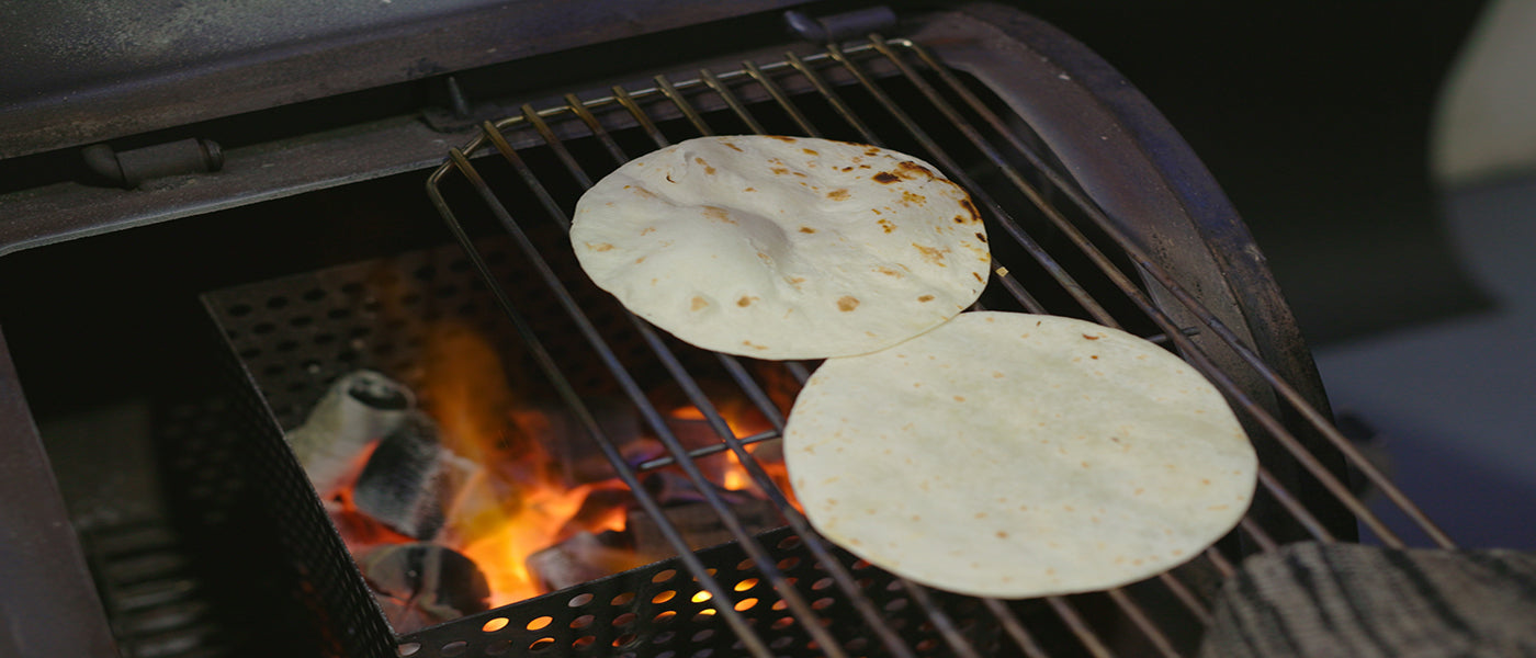 This image shows tortilla heated in the offsetsmoker