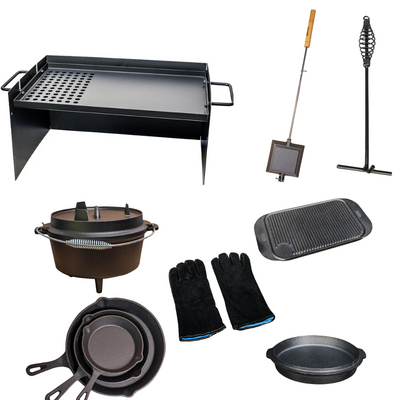 10 Pieces Camping Cookware Combo Set by Flaming Coals