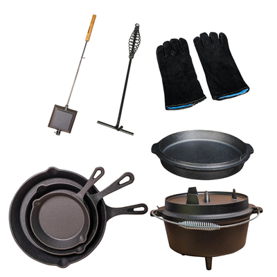 8Pieces Camping Cookware Combo Set by Flaming Coals